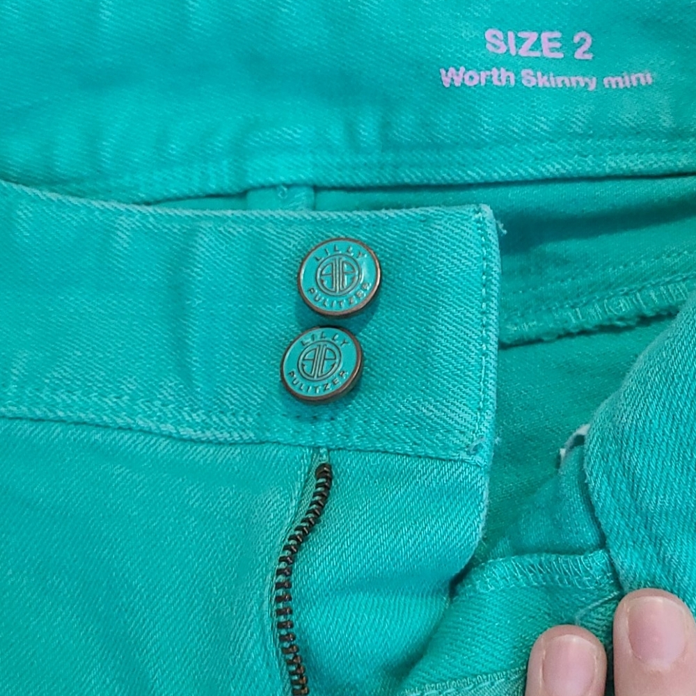 Lilly Pulitzer Skinny Jeans green sz 2 - Picture 4 of 6